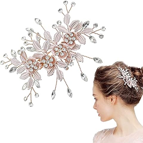Flower Bridal Rhinestone Wedding Hair Clip Cover