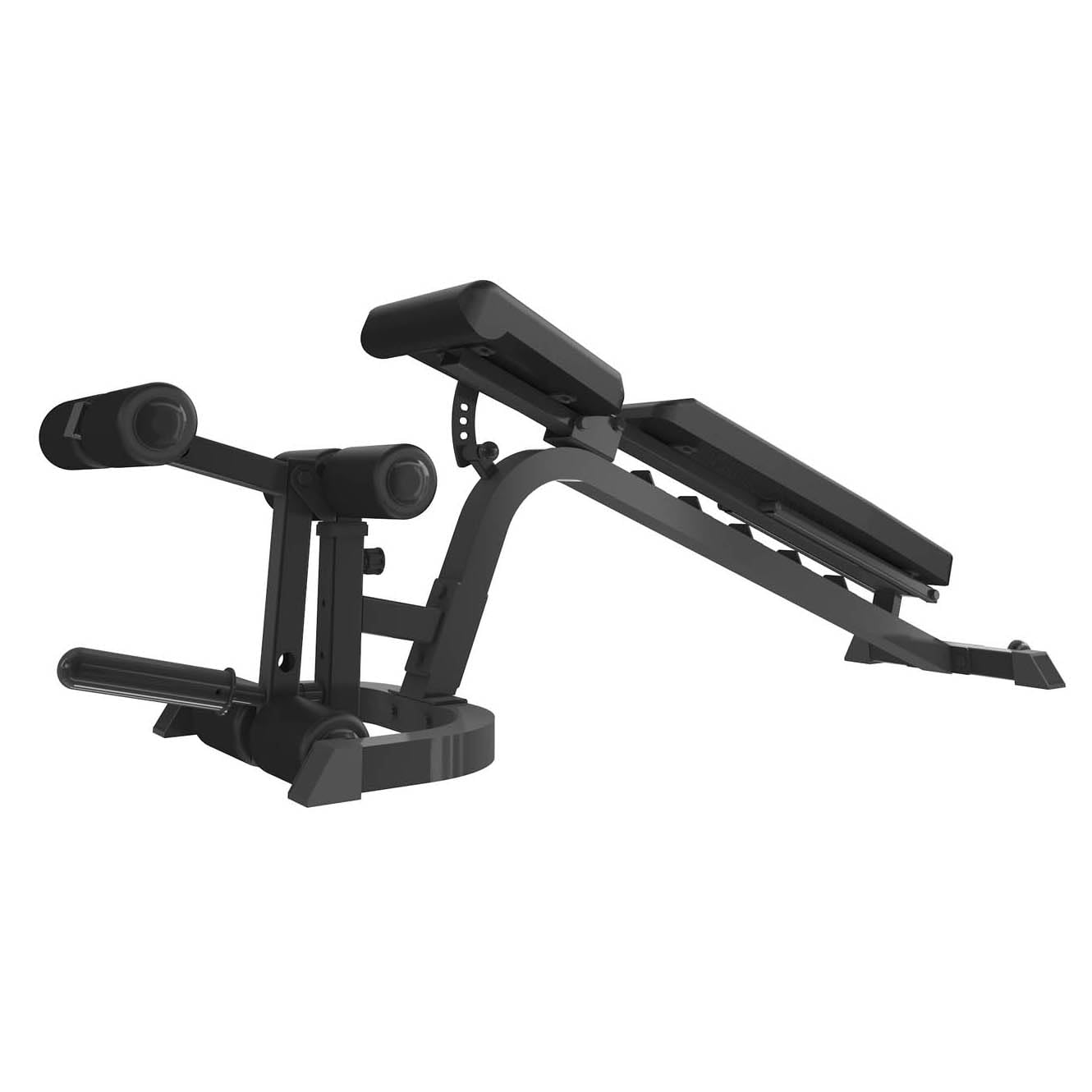 TOORX WBX 220 MULTIFIT Panca multiuso, ruote di trasporto, adattatore per utilizzo dischi in ghisa con foro ø 50 mm, Leg curl incluso