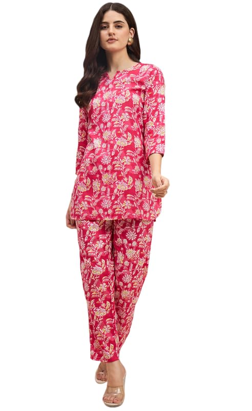 KRITANJYA Cotton Women Kurta Set for Women Co-Ords Set, Kurta with Pant