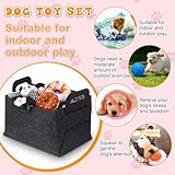 Abbylike Welpenzubehör, Starter-Set für kleine Hunde, enthält Leine, Näpfe, Zahnbürsten, Wasserflasche und mehr Zubehör für Hunde, 50-teiliges Set (schwarz)