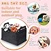 Abbylike Welpenzubehör, Starter-Set für kleine Hunde, enthält Leine, Näpfe, Zahnbürsten, Wasserflasche und mehr Zubehör für Hunde, 50-teiliges Set (schwarz)