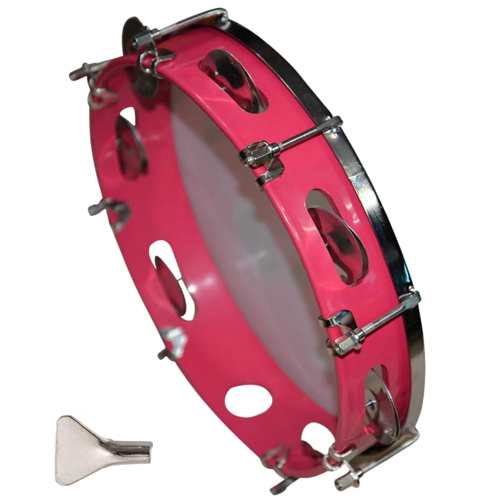 Dafli musical instrument Tambourine Hand Percussion instrument Bhajan, Kirtan instrument Multicolor (10 INCH)