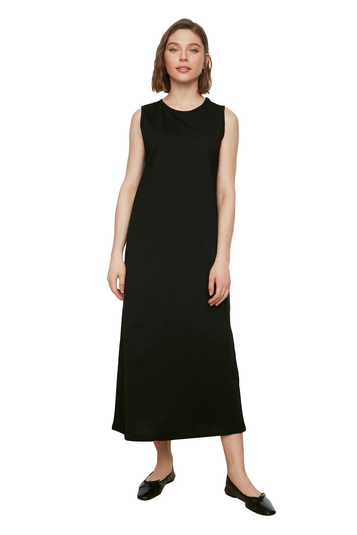 Trendyol Women Modest Maxi Basic Regular fit Knitted Dress Black