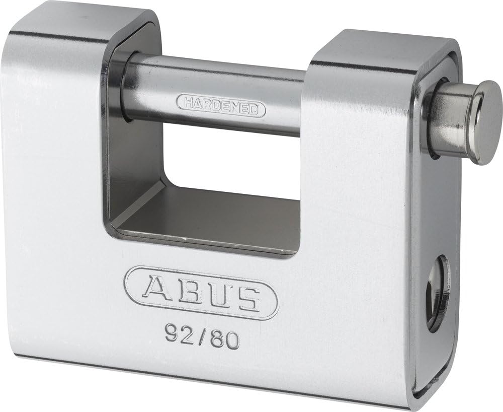 ABUS Candado monobloque 92/80 - cierre igualado 8521 - de latón con revestimiento de acero - para máquinas expendedoras y persianas enrollables - nivel de seguridad 8