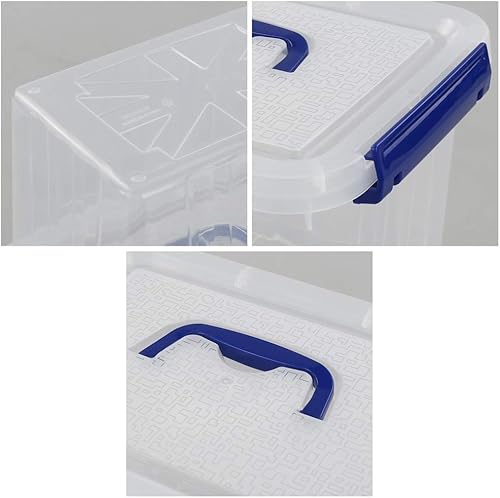Miniatura 3 de Ggbin Caja de almacenamiento transparente de 6 cuartos con asa y pestillos - Paquete de 4