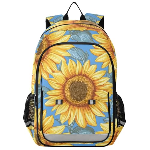 Sac à dos ordinateur enfants tournesol bleu scolaire collège
