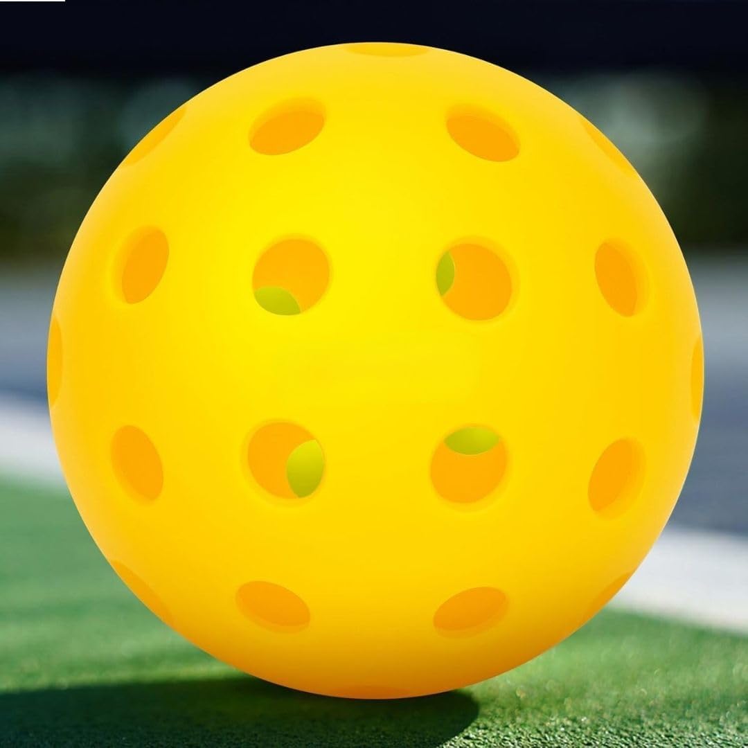 Wickston Pickleball Balls Set of 4 | 40-Hole Outdoor Training Balls | Lightweight 26g Seamless PE Construction | Durable, High Bounce Multi-Color Balls for Pickleball (4 Balls Only) 4
