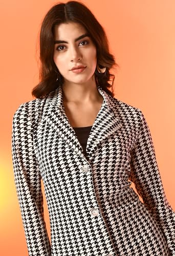 Image of IUGA Women Longline Full Sleeve White, Black Shrug