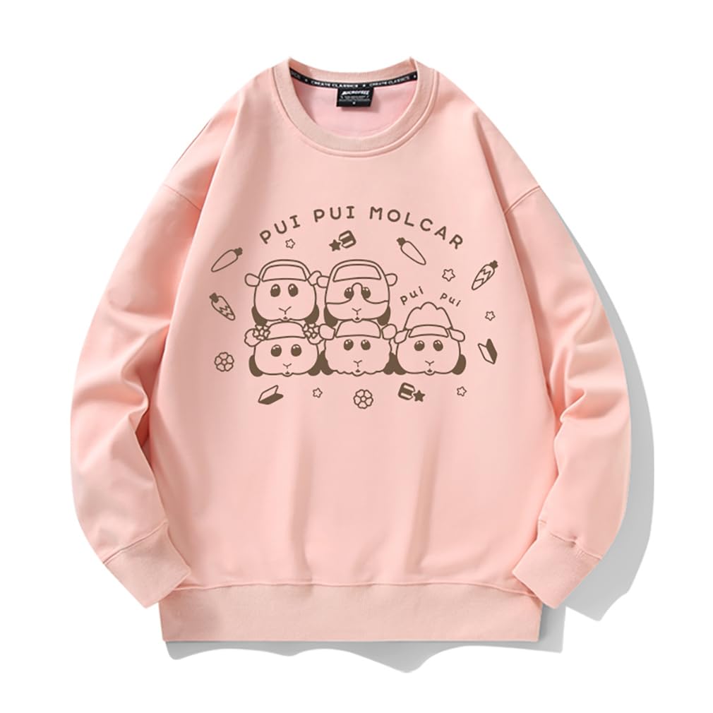 [アマゾンらく店] トレーナー モルカー 可愛い 長袖コットンTシャツ 男女兼用 オーバーサイズ ゆるかわ インス風 ファッション