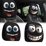 Generisch 2 Stück Auto Kopfstützenbezüge, Kopfstütze Auto für Autositze, Zubehör Lustig Kopfstützenbezug Set, Personalisierter Halloween AtmungsaktiverKopfstützenbezug, AutoInnendekoration (#C)