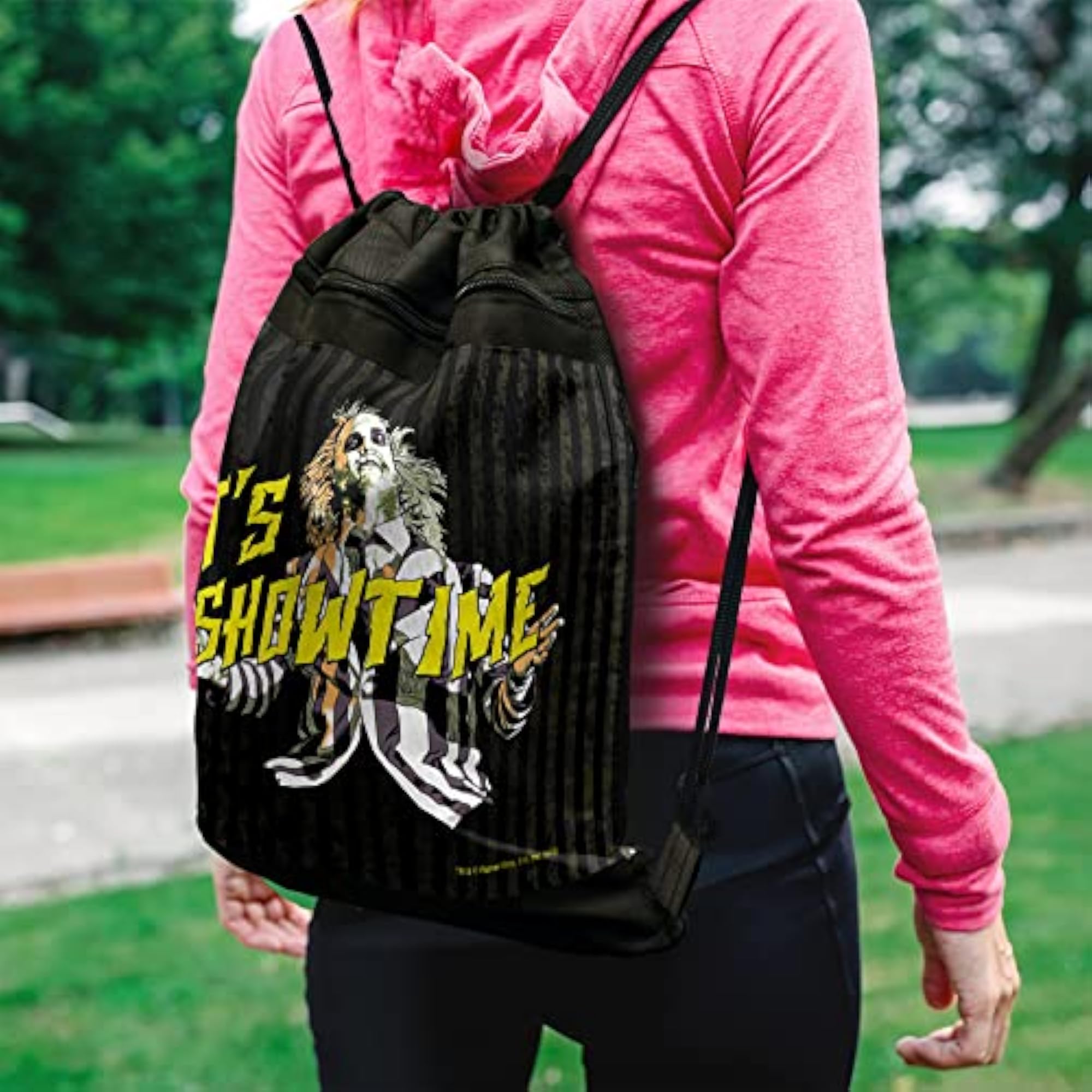 Beetlejuice Its Showtime Drawstring Backpack