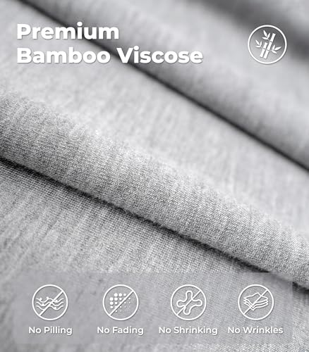 Image of NACHILA Men's Pajamas Set-Viscose Made from Bamboo, Short Sleeve Sleepwear with Shorts Cool Loungewear Soft Pjs