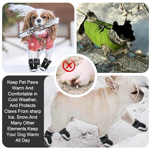 Superpaws Dog Shoes For Large Small Medium Dogs Warm Non-Slip Protective Dog Boots For Winter Cold Pavement Waterproof Cotton Paw Protector For Snow Rain Outdoor  thumb #5