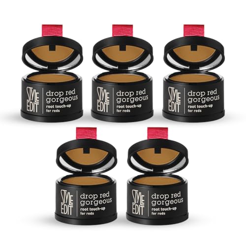 Image of Style Edit Root Touch Up Powder | Temporary Hair Color for Gray Roots and Thinning Hair | Salon-Quality, Transfer-Resistant Hair Concealer | Light Red, 0.13 oz (Pack of 5)