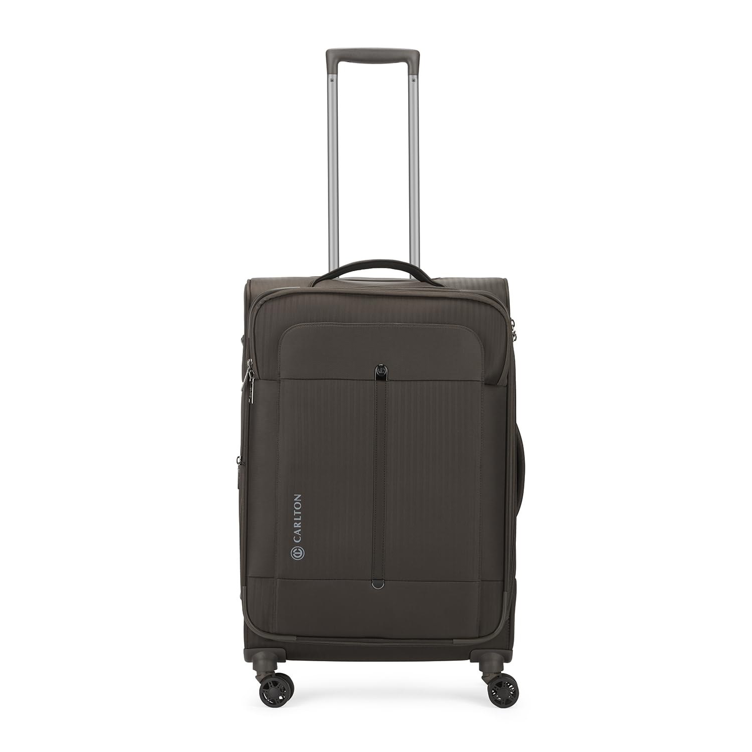 Carlton Tuxedo | Check-in Trolley Bag, 69 Cm Medium Softsided Luggage | 8 Wheels, TSA Lock | Polyester | Premium Suitcase for Travel | 5 Year International Warranty | Mole Brown