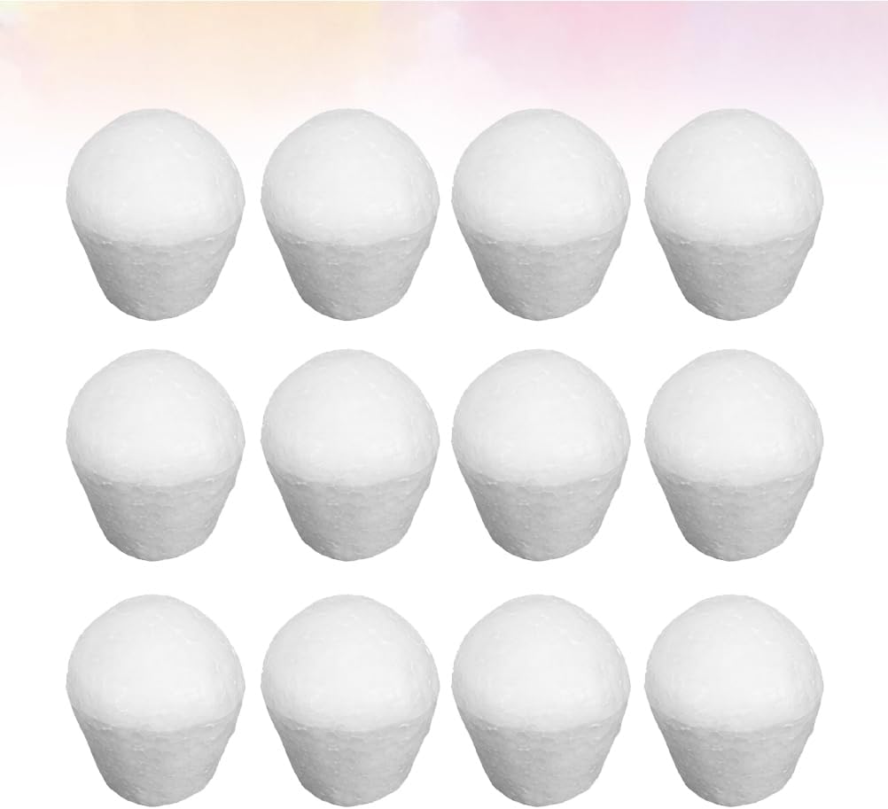 Amosfun Foam Cake Model 2.95 Inch Polystyrene Craft Supplies White Fake Cake for Baking Decorating Kit and Display