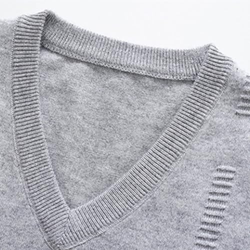 Sweater Vests for Men Classic V Neck Sleeveless Pullover Knitwear Casual Textured Knitted Vests Plus Size Waistcoat3