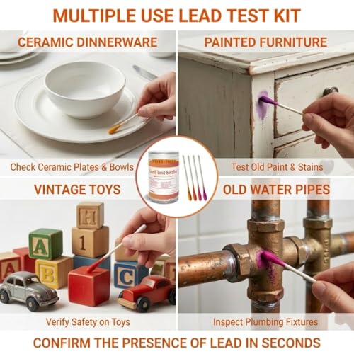 Image of AssuTest Lead Test swabs Kit - 30 PCS Lead Paint Test Kit for Home Use, Lead Tester for Dishes Ceramics Toys Metal Wood Jewelry House Furniture Instant Lead Detection in 30 Seconds