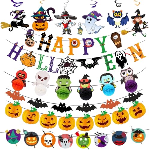 monoii d841 Gorgeous Set of 6 Halloween Decorations, Garland, Wall Decoration, Halloween Goods, Party Decoration, Pumpkin