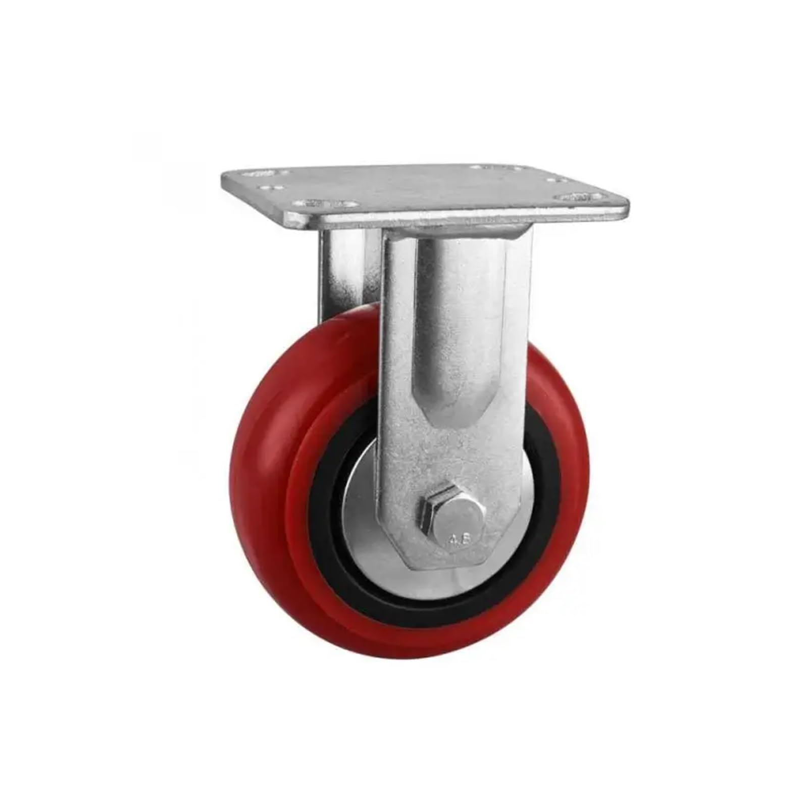 1 rueda direccional roja resistente de 5 pulgadas con un diámetro de 125 y ruedas fijas para patas de carrito de logística con una capacidad máxima de carga de 250 kg