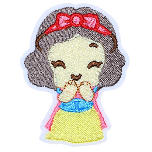 Jpt - Princess Lady Girl Queen Snow White Cartoon Embroidered Applique Iron/Sew On Patches Badge Cute Logo Patch On Vest Jacket Shirt Hat Jean Clothing Bag #TOP20