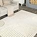nuLOOM Gloria Abstract Shag Area Rug - 5x8 Shag Area Rug Modern/Contemporary Beige/Ivory Rugs for Living Room Bedroom Dining Room Nursery Kitchen