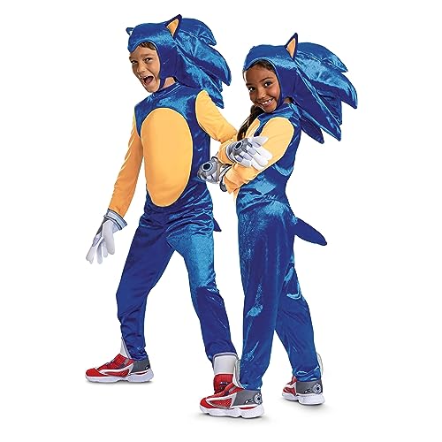 Disguise Deluxe Sonic Costume for Kids, Official Sonic Prime Costume and Headpiece, Size (7-8)