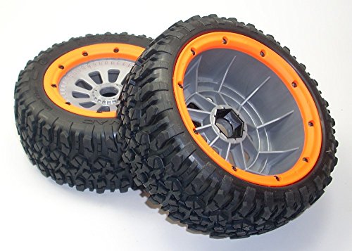 Preisvergleich Produktbild LOSI 5ive-T Reifen + Beadlockfelgen Nomad 180x70 mm Aufnahme 24mm L5T®