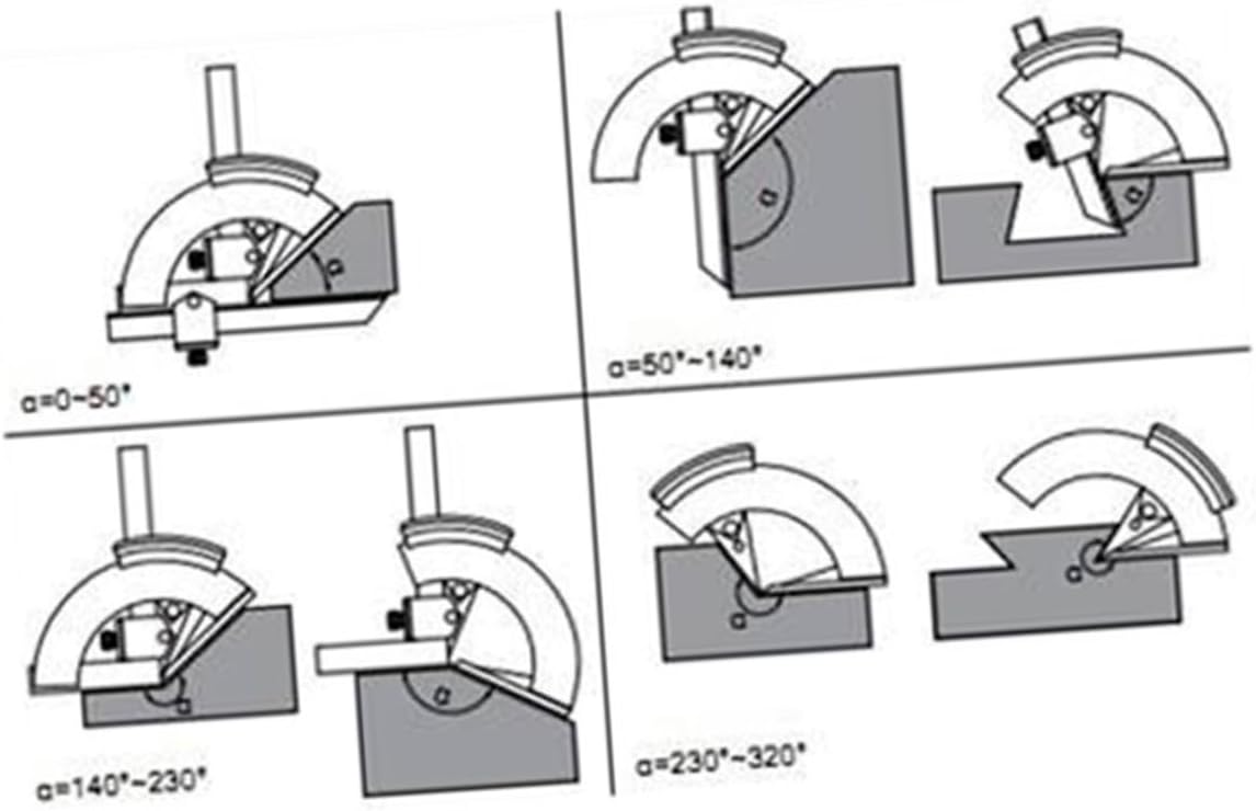 DOITOOL 320degree Protractor Angle Measuring Tool Precision Goniometer for Woodworking and Construction Compact and Easy to Use Measuring Ruler Fine