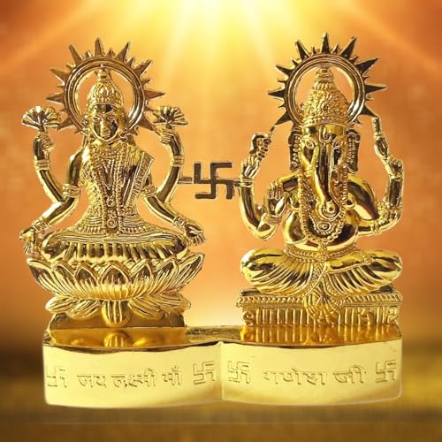 Estatua de Laxmi Ganesha de 4 pulgadas miniatura 4