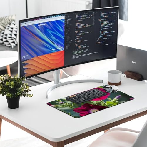 Red Geraniums Gaming Mouse Mat Large Desk Pad 24 x 12 Inches miniatura 6