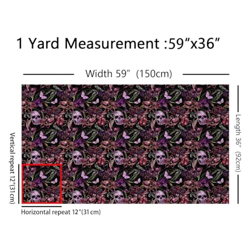 Feelyou Skull Orchid Flowers Upholstery Fabric 5 Yards Soft by Feelyou - Used condition - Image 2