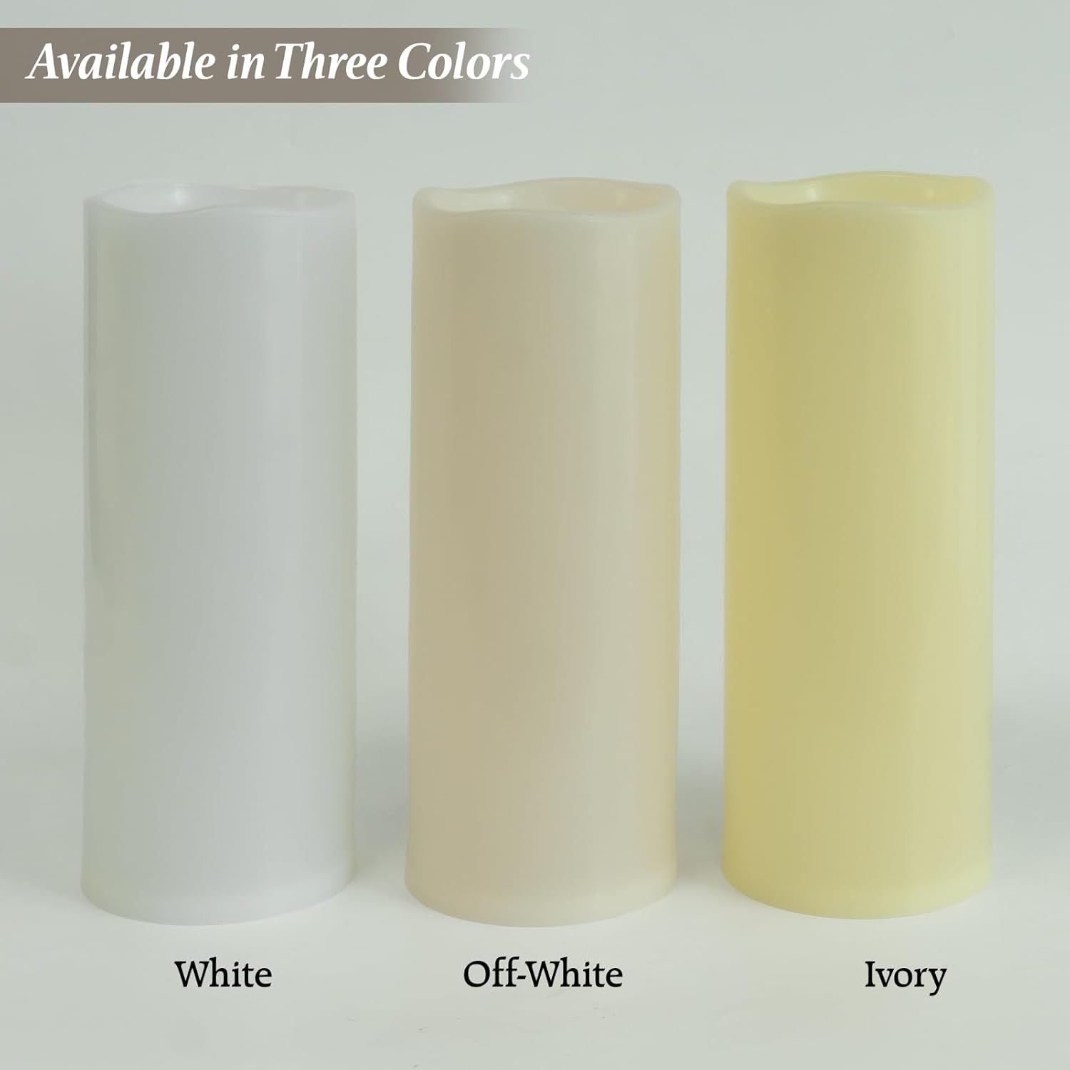 5" x 14" White Large Waterproof Outdoor Flameless Candles Battery Operated LED Flickering Pillar Candles with Remote and Timer for Indoor Outdoor Lanterns, Long Lasting, Set of 2