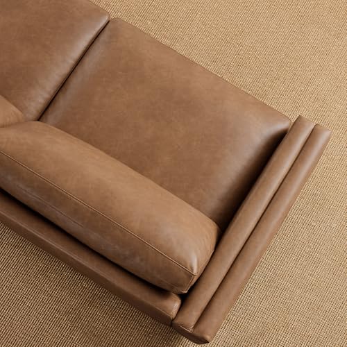 Image of CHITA 118 inch Super Large Sectional Modular Sofa, 3 Seat, Faux Leather, Camel
