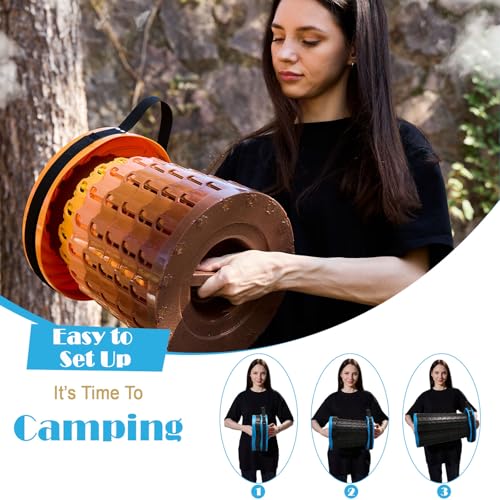 Image of Spisces Upgraded Collapsible Stool with Cushion, 1000 lbs Capacity & 19.7-in High, Wider & Taller Heavy Duty Portable Telescoping Foldable Seat for Adults Camping, Travel, Music Festivals, Outdoors