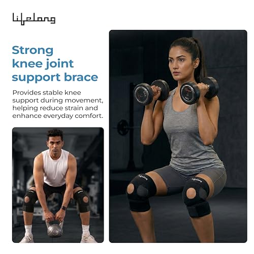 Image of Lifelong Knee Cap Open Patella for Pain Relief and Support, Arthritis & Sports | Anti-Slip Knee Brace Compression Sleeve with Adjustable Fit | Patella Cap with Joint Support for Men & Women (LLOKS60)