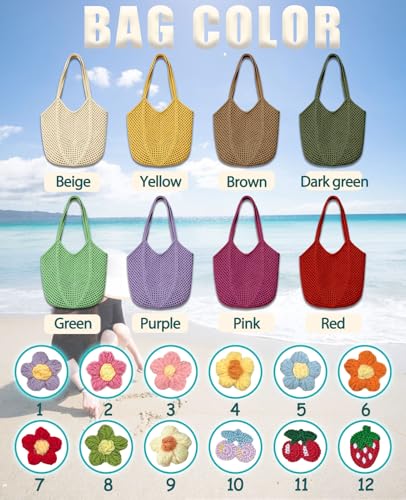 Bolso playero de crochet personalizado grande miniatura 2