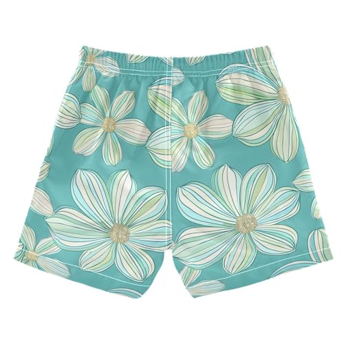 senya Stripe Big Flowers Boys Swim Trunks Toddler Shorts Swimwear Boardshorts2