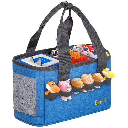 Image of IBVIVIC Carrying Case Compatible with Tonies Box, Storage Bag for Toniebox Starter Set, Cute Tonie Storage Bag Home and Outdoor Carrying Case Organizer for Figurine Characters, Blue
