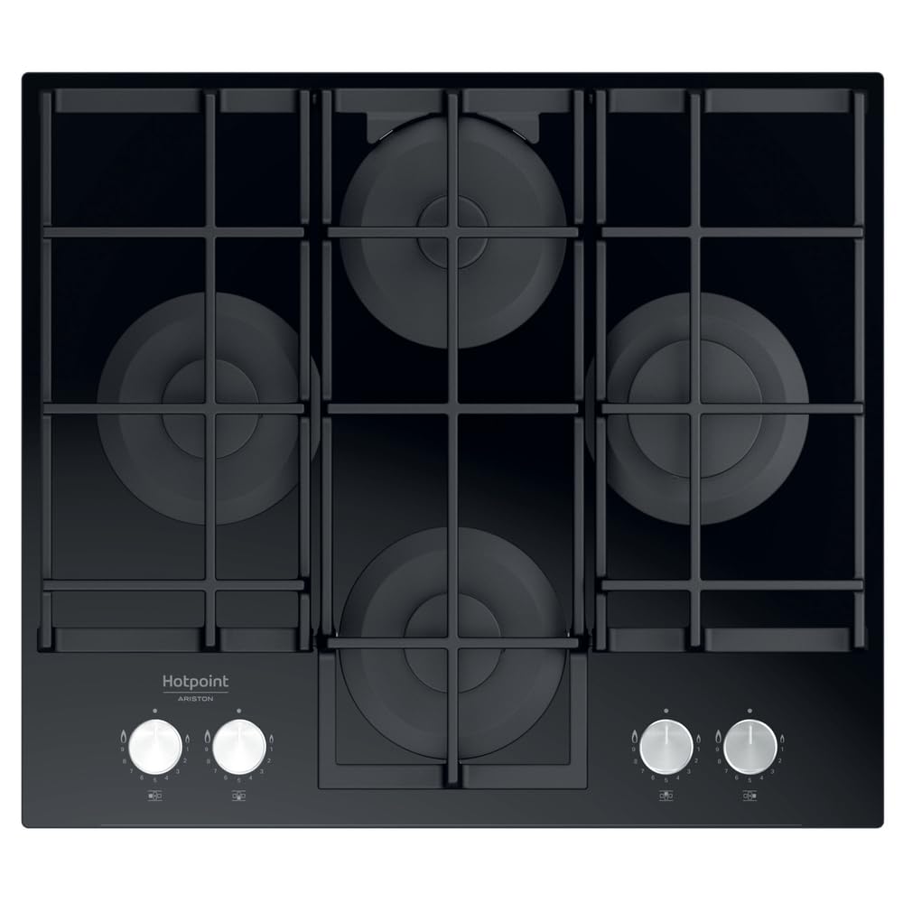 Piano cottura a gas Hotpoint: 4 fuochi, - HAGS 61F/BK