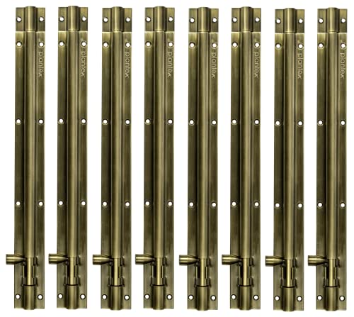 Image of Plantex Stainless Steel 12 inch Tower Bolt /Tower Bolt for Home,Offices Doors and Windows /Tower Bolt for Main Door /Door Latch /Kundi /Chitakini /Door Latch for Windows (Brass Finish, Pack of 8)