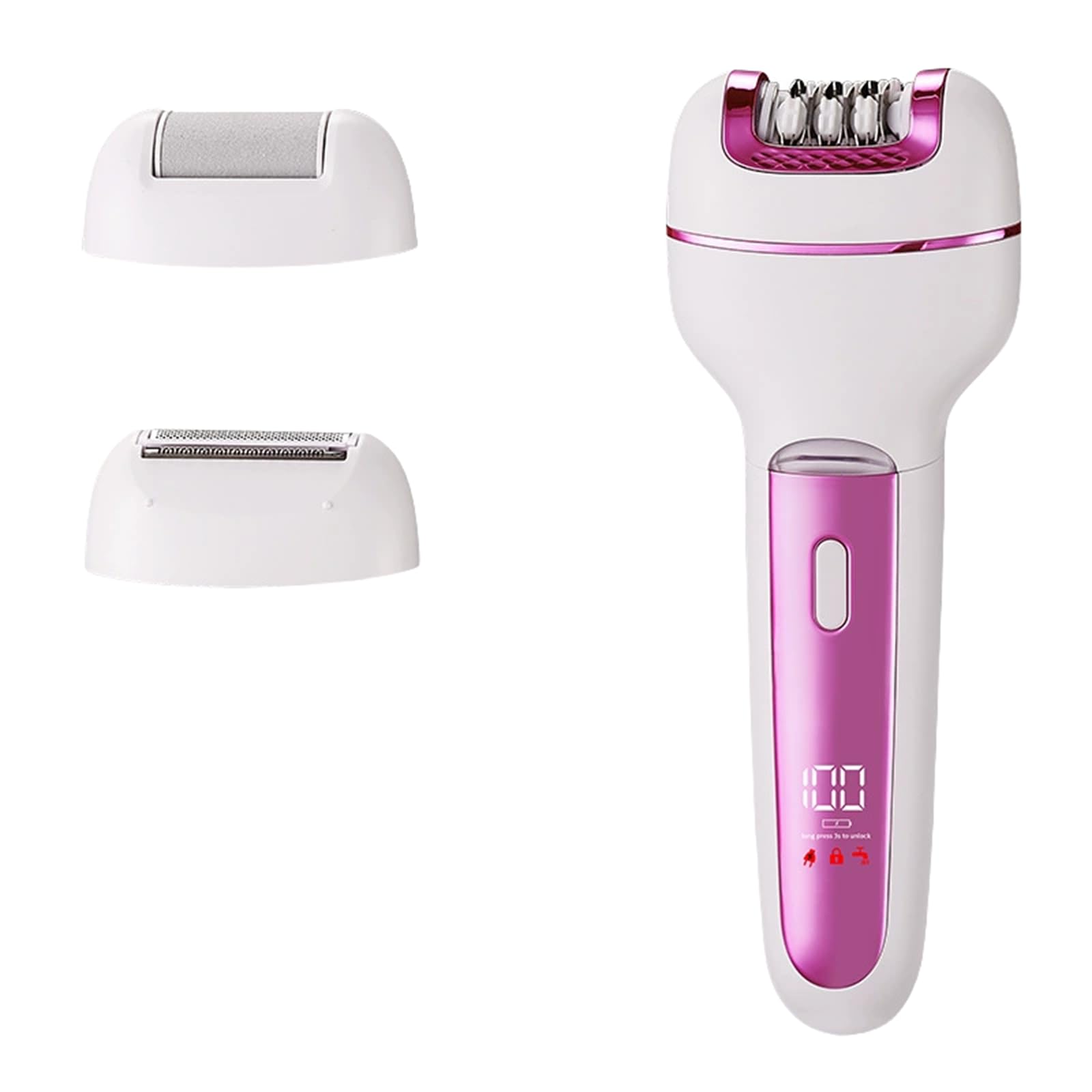 luxderm SilkEase Pro Epilierer Kabelloser 3-in-1 Elektrischer Epilierer für Frauen, wiederaufladbar, IPX7 wasserdicht, LED Display, für trockene und nasse Anwendung geeignet