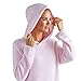 Softies Women's Ultra Soft Marshmallow Hooded Lounger with Plush Melange Fabric & Kangaroo Pocket (Pink, Large-X-Large)
