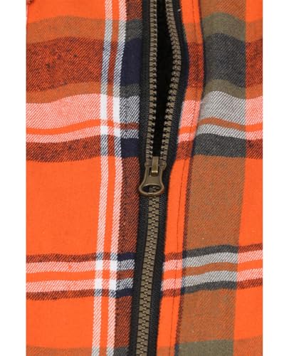 Image of ZENTHACE Men's Sherpa Lined Full Zip Hooded Plaid Shirt Jacket