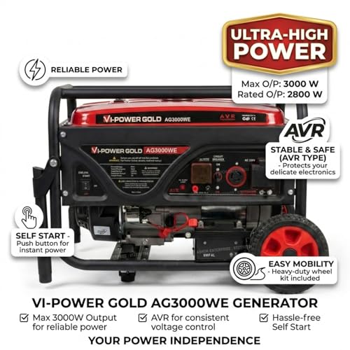 Image of VI POWER GOLD 3 KVA SELF START GENERATOR FOR HOME AND OUTDOOR USE | 3 KW OR 3000 WATT GENERATOR