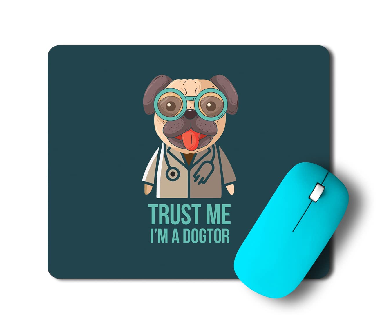 Good Hope Graphic Gaming Mouse Pad, (Dogtor) Graphic Gaming Mouse Pad Computer Mouse Mat with Anti-Slip Rubber Base Easy Gliding Spill-Resistant Surface Durable Materials Portable Fresh Modern Design