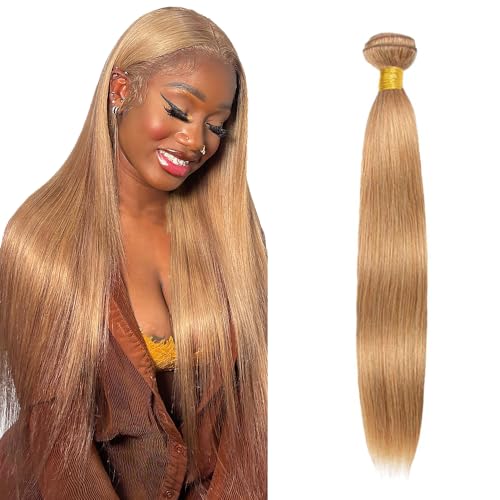 Extensiones de cabello liso de 24 pulgadas rubio miel para lucir un look radiante