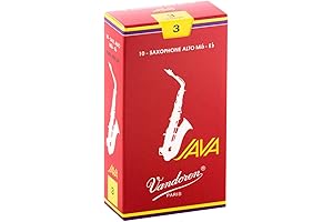Vandoren Alto Saxophone JAVA Reeds, Strength 3, Red Box 10pcs