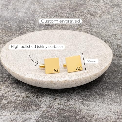 Mancuernillas personalizadas de acero y oro 18k para hombre miniatura 4