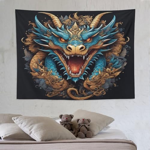 Tapisserie dragon decoration de dortoir et tenture murale chambre